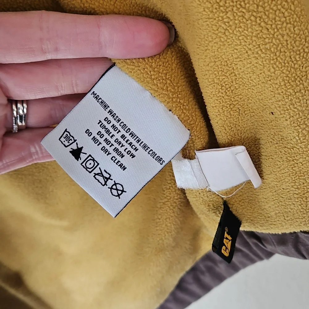 Men's‎ Brown CAT Jacket Fleece Lined XL